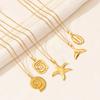 1Pc Waterproof Summer Ocean Animal Starfish Conch Shell Pendant Necklaces Sea Wave Mermaid Tail Aesthetic Collares Jewelry