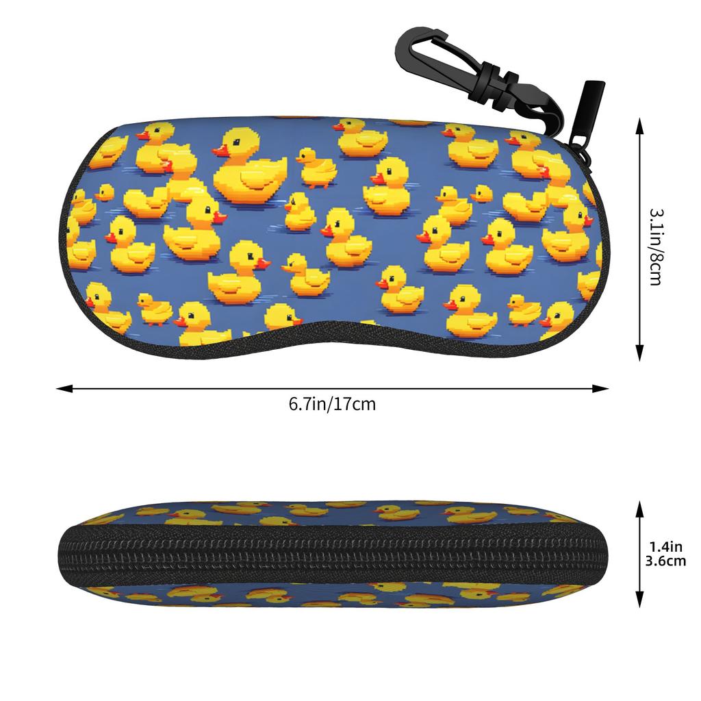 cute cartoon yellow duck Glasses Case Gifts For Girl Boy Zipper Glasses Storage Box Protector Eyewear Container