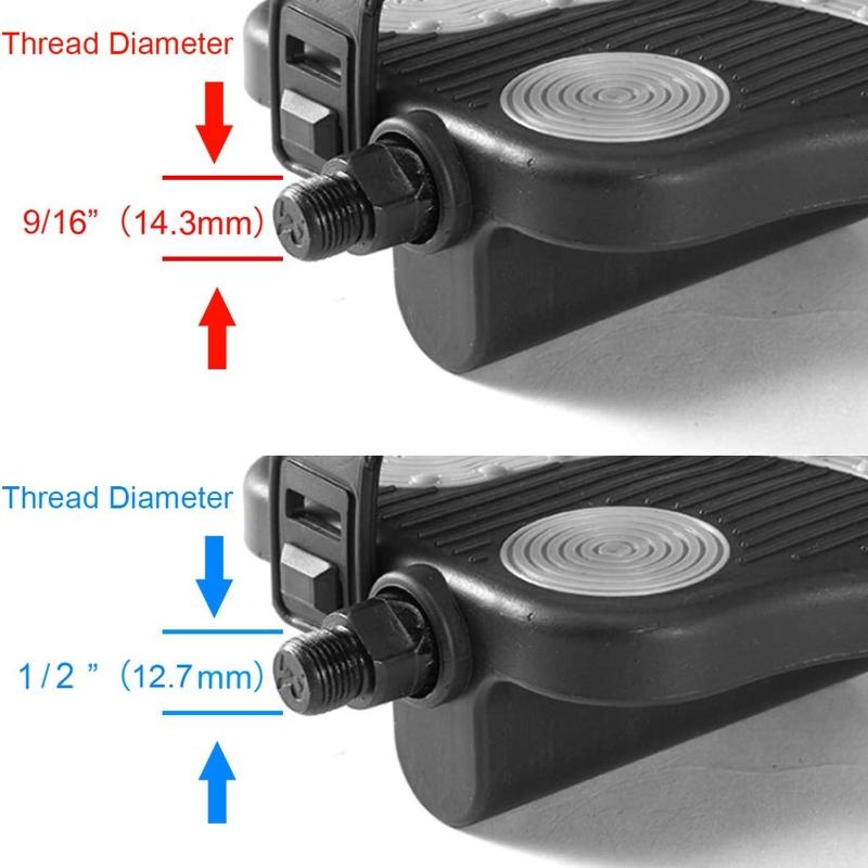 1 Pair 1/ 2 Exercise Bike Pedals with Strips, Stationary Recumbent Bike Pedals for Indoor Exercycle Bike, Spin Bike