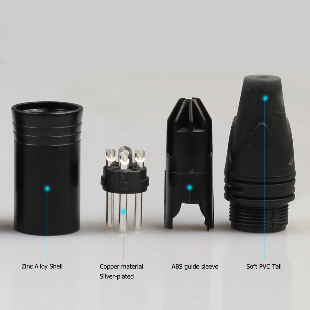 10/20PCS DIY Microphone XLR 3Pin Male Plug Connector Cable Solder Plug MIC Adapter Earphone Light for Speaker Transmission