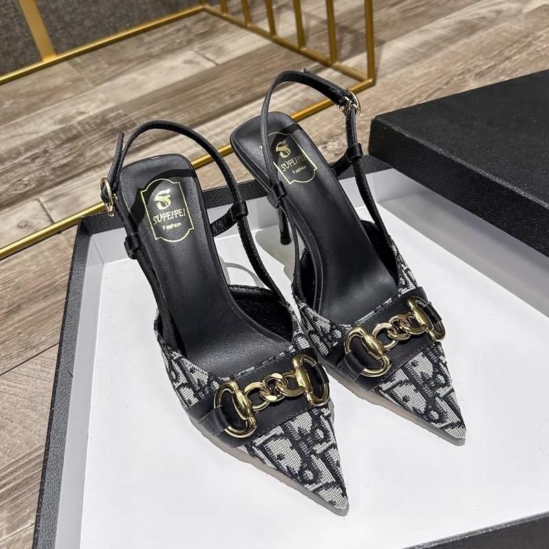 New High Heel Sandals Women's Comfortable Rubber Outsole Versatile Strapless Single Shoe Easy To Wear Carry Pumps Luxury Shoes