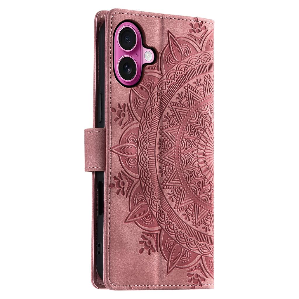 Stil 018 Für iPhone 16 Plus Hülle Geprägtes Totem Hautgefühl Brieftasche Leder Handyhülle
