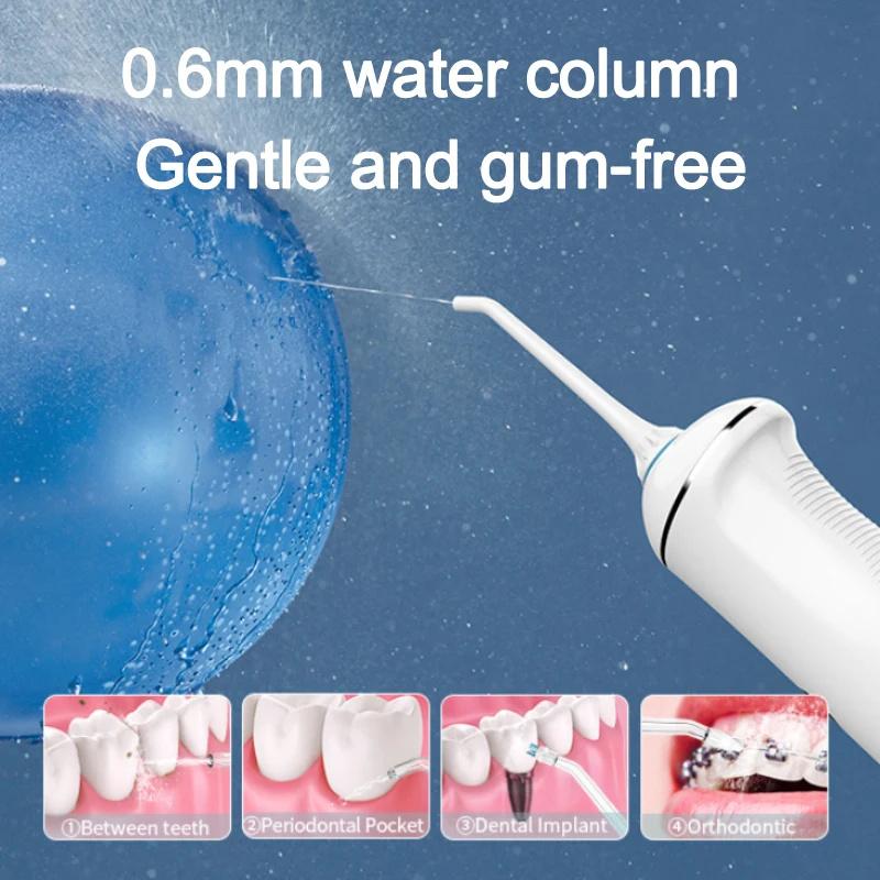 Oral Irrigator Dental Water Flosser LED Display Screen Waterproof  Dental Water Jet Floss 300ML Water Tank 6 Modes 5 Nozzles