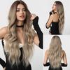 & Fluffy Brown Lazy Hair Natural Medium Gradient Wig Wigs Long Curly Wig Full-Head