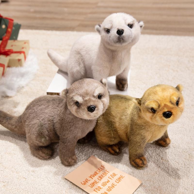 Favorite Toy Unisex White Sale Hot 38Cm Lifelike Stuffed Otter Plush Toy Simulation Cute Animal Doll Kawaii Room Decor Home Decor Birthday Gift