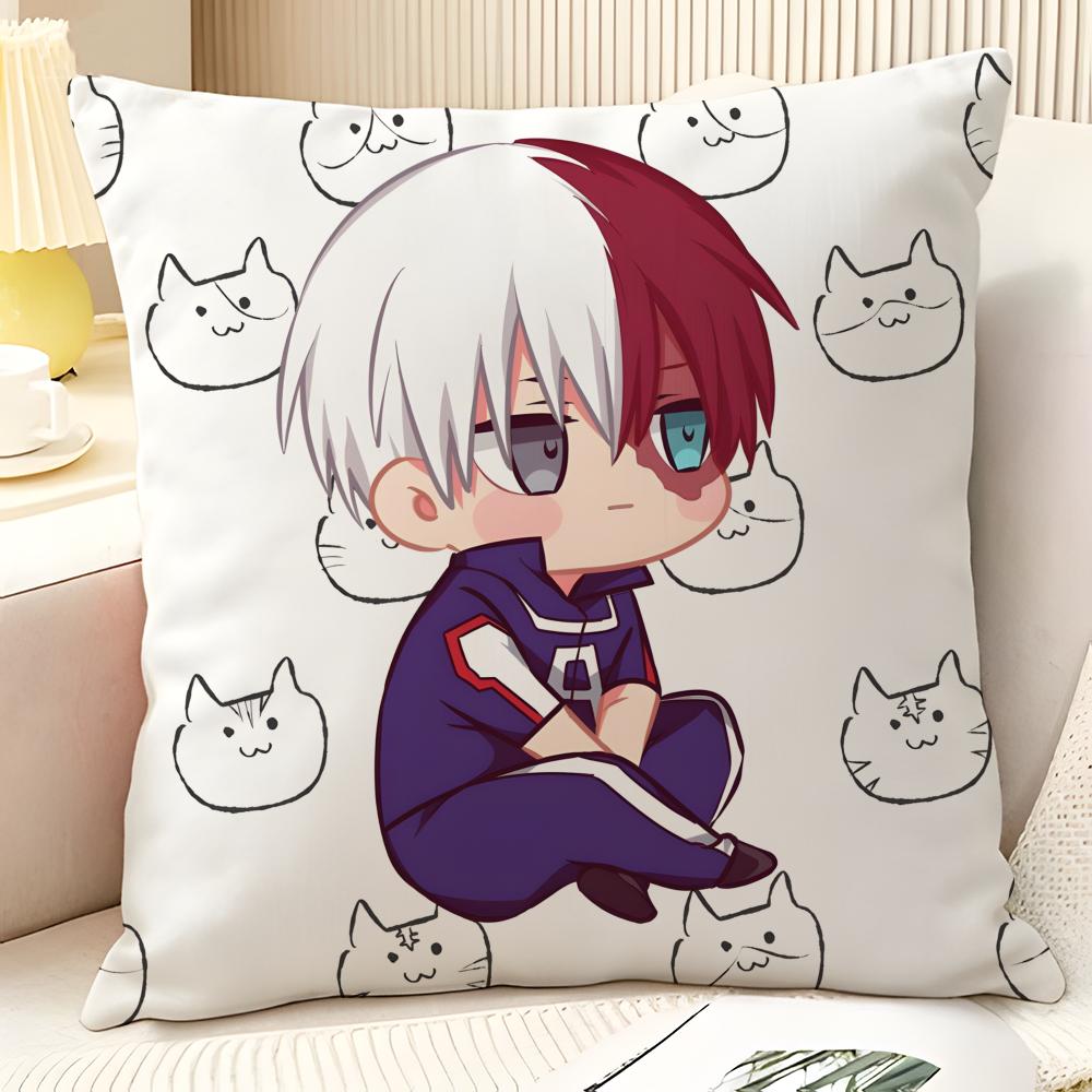 Cartoon C-Chibi Todoroki Kawaii Shoto 1 Natural Linen Organic Fabric Double-Sided Printing Sofa Home Decor Gift Pillow Case