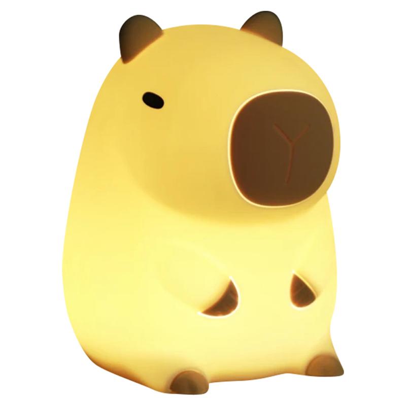 

Cute Cartoon Capybara Shape Night Light Silicone Touch Bedside Lamp Desktop Decor A