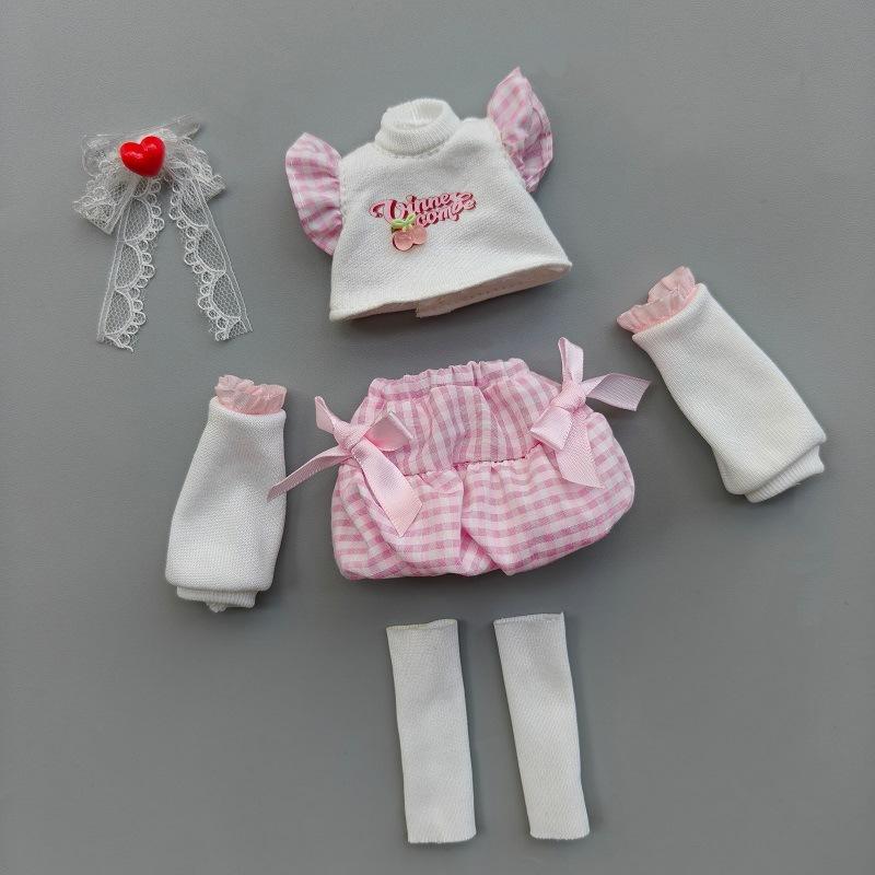 A Set of 30cm Doll's Clothes Furry Cute Winter Suit 1/6 Doll Accessories Dress Up Toy for Children