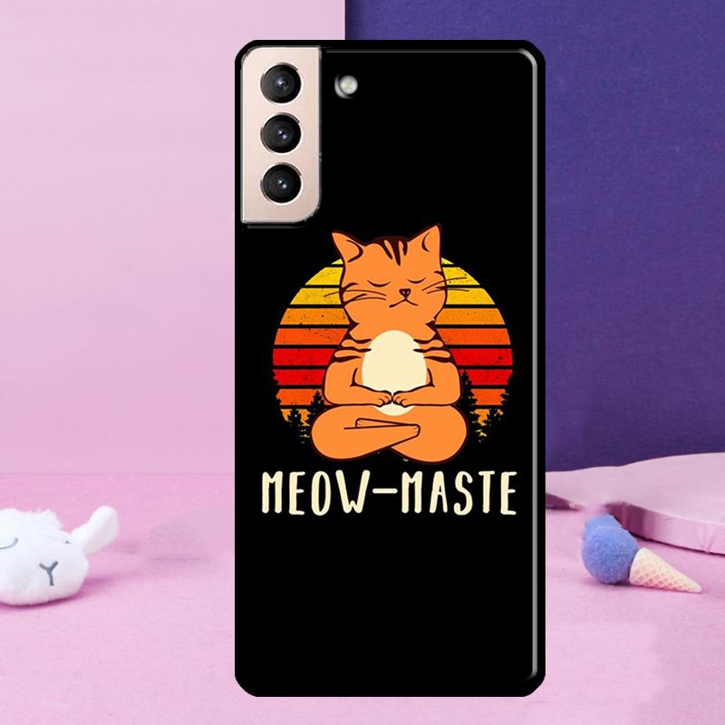 Funny yoga cat Phone Case For Samsung Galaxy S25 Ultra S24 S23 Ultra S9 S10 S20 S21 S22 Plus S24 FE Cover