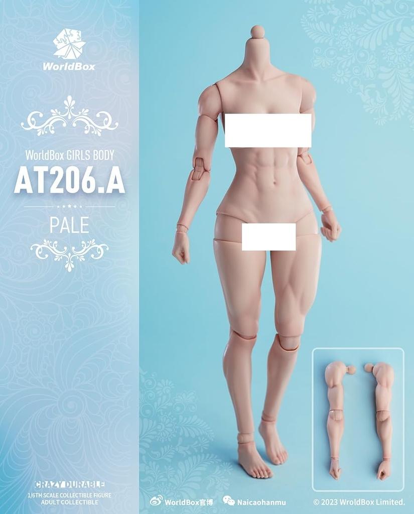 Scale Action Figure Worldbox AT206 Muscle Version Pearl White Skin Female Body and Clothes Not [TOYBARJAPAN] 1/6 (head Included) (A)