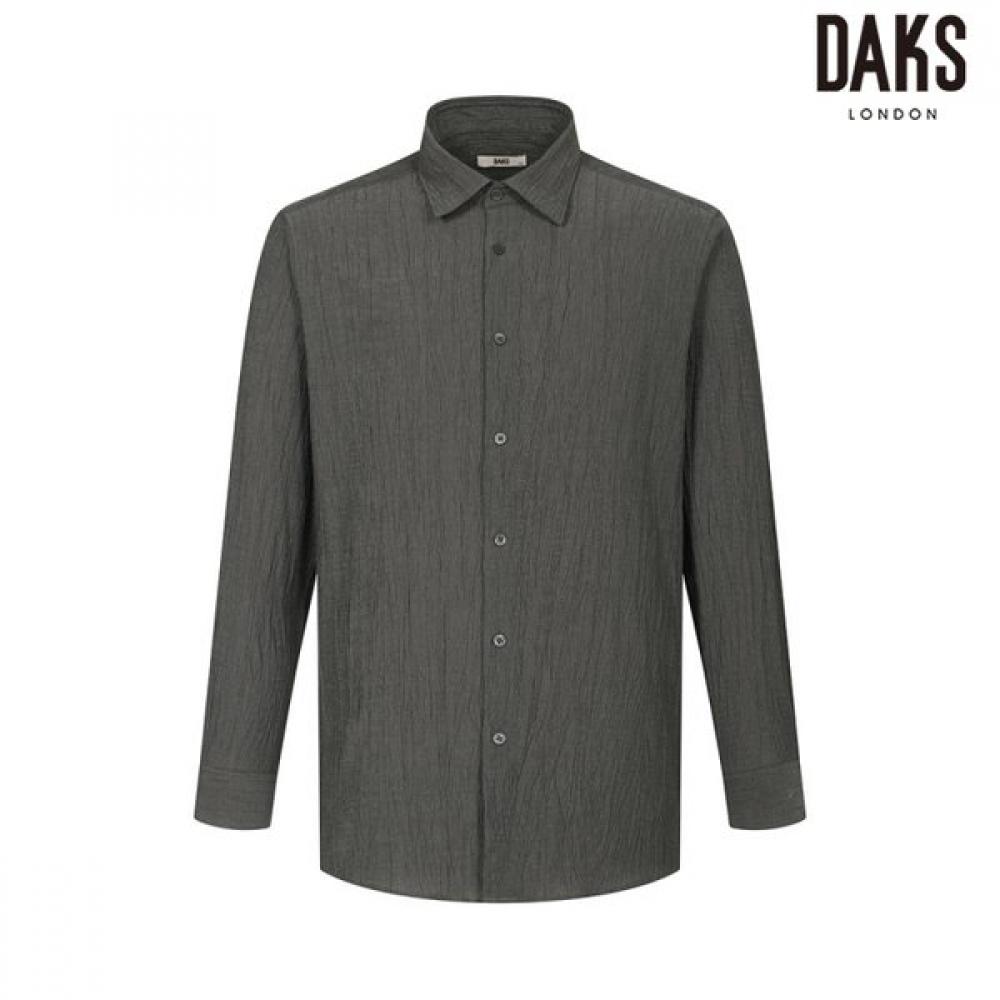 DakS Men S pleatS Solid polyeSter Blend Regular Fit caSual Shirt dmp1Shcl751g1 Grey/95