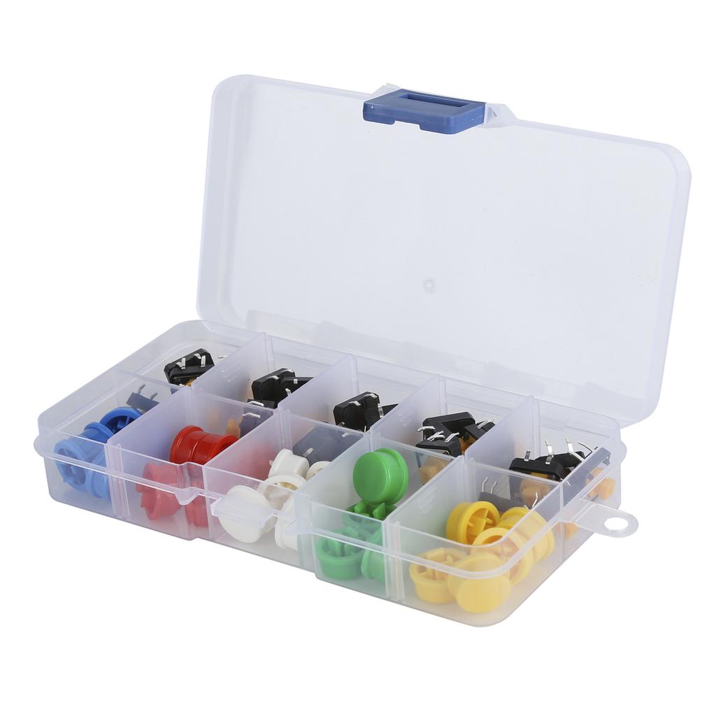 25PCS 12x12x7.3 mm Tact Push Button with Round Cap Micro Switch for DIY Electronic Products