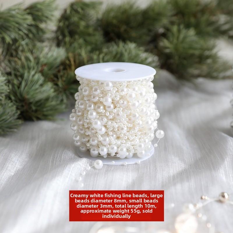 

10M Artificial Pearl Garland Flower Beads Chain Wedding Bridal Bouquet DIY Decor Party Christmas Tree Holiday Decoration Craft
