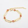 Crystal Heart Bracelet Adjustable Gold Color Stainless Steel Metal Chain Bracelet for Women Men Casual Party Jewelry for Girl