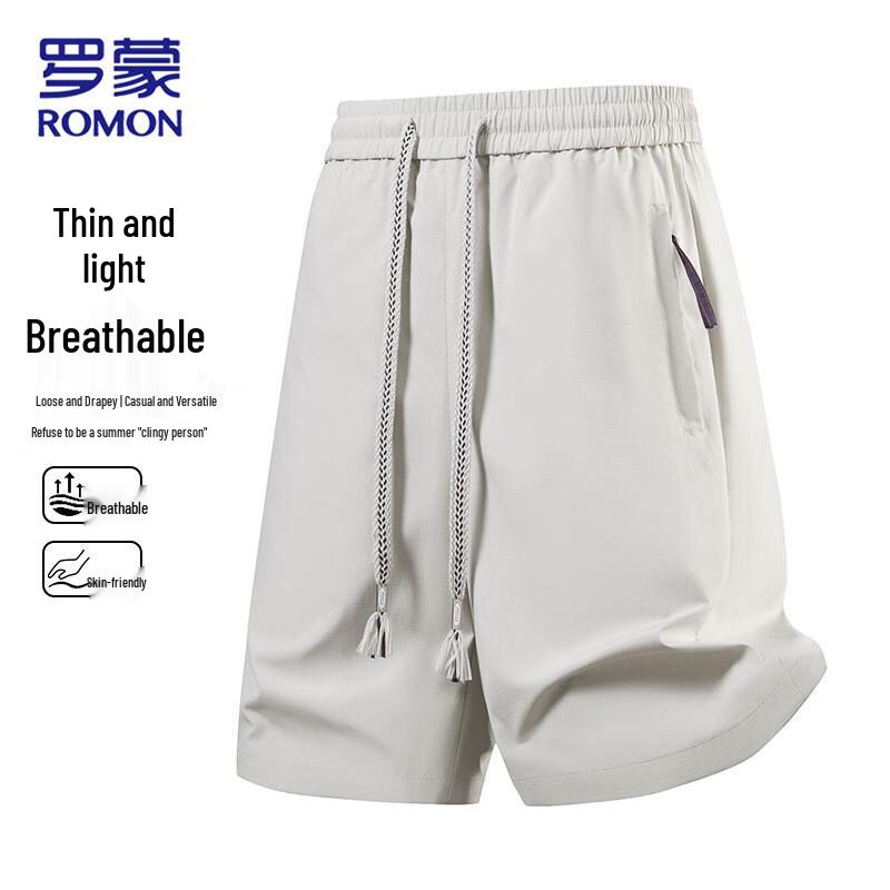 ROMON Men's Casual Breathable Ice-Feel Shorts