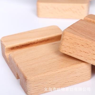 Double Slot Lazy Solid Wood Mobile Phone Holder Embroidery Diy Creative Beech Embroidery Stretch Wooden Ornament Solid Wood Base