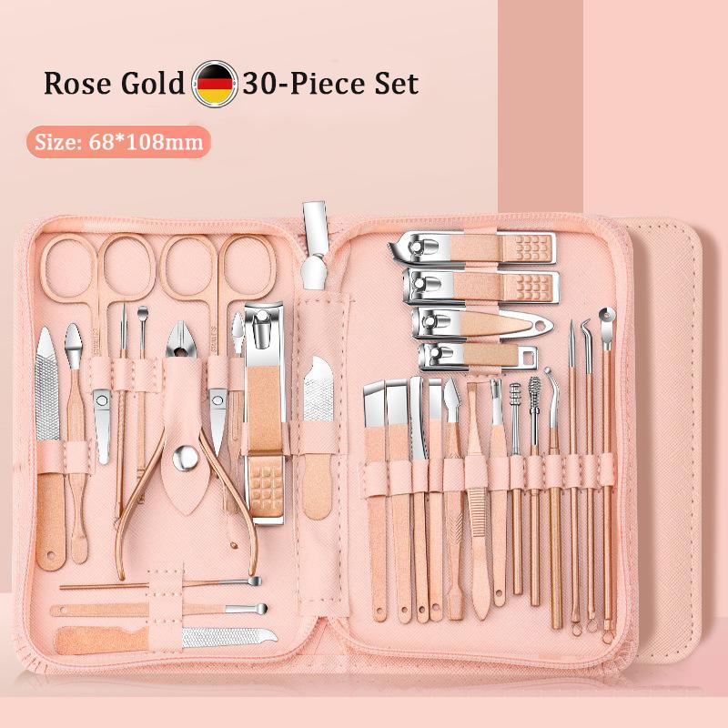 30Pcs/Set Custom Package Stainless Steel Complete Set of Manicure Nail Clippers Set