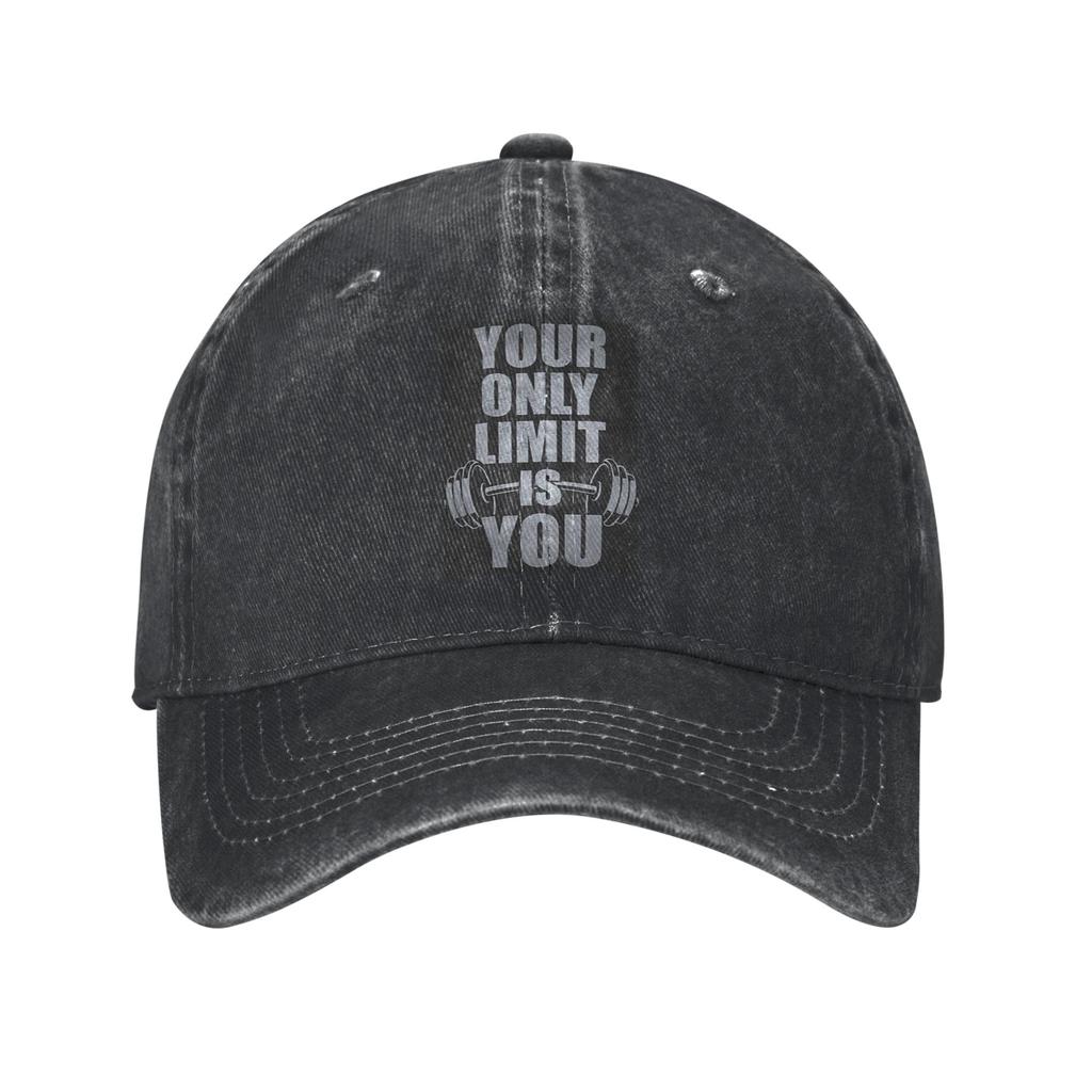 Gym Sport Bodybuilding Workout Motivational Quote Baseball Caps Denim Fabric Hats Casquette Hip Hop Baseball Cowboy Hat Unisex