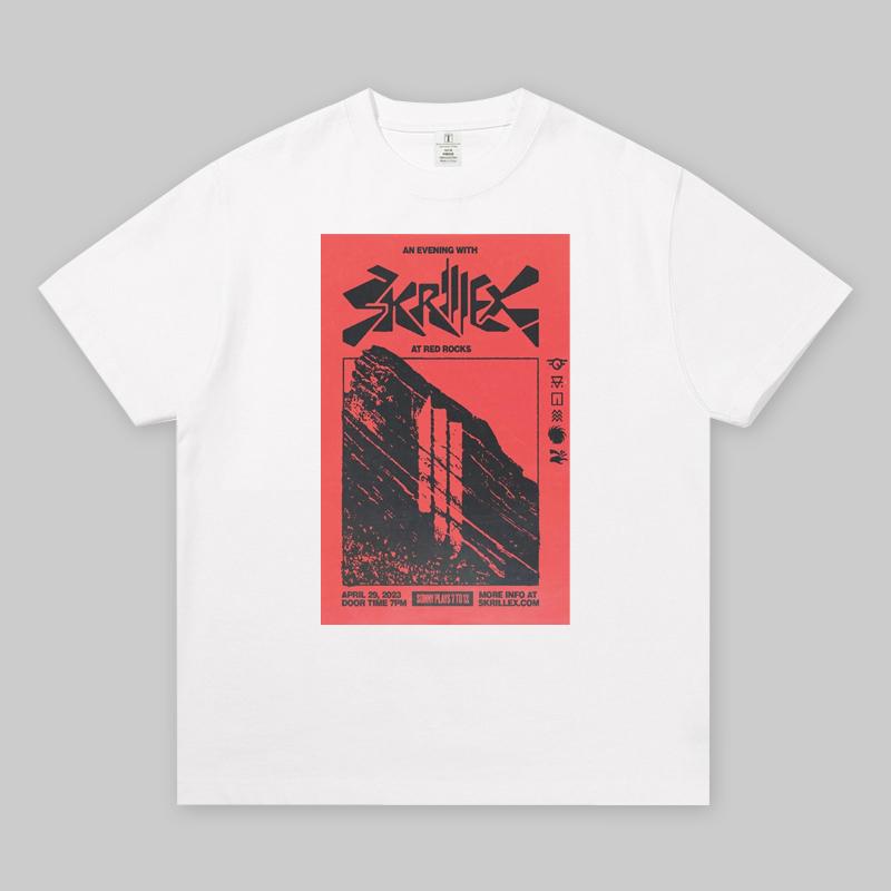 Skrillex Tričko s krátkým rukávem Top 100 DJ Oblečení Around VAC Electric Syllabic Trampoline Fashion Ležérní Pánské a Dámské Tričko