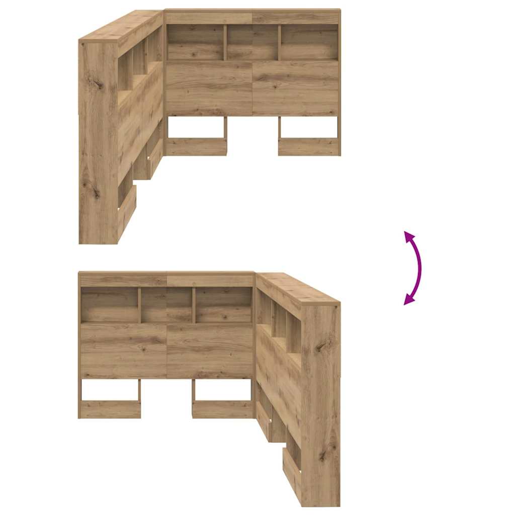 Storage Headboard Artisan Oak 90 cm Wood Based Material