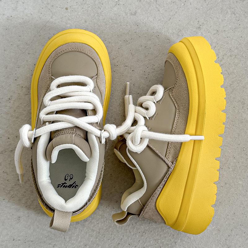 Autumn new casual sports shoes platform heightening couple board shoes bread shoes