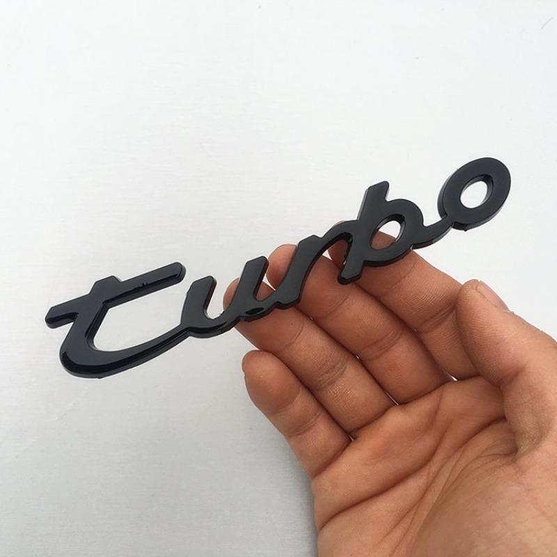 Car Personalized Modification Car Sticker 3D Metal Body Sticker Turbocharged Car Side Label Word Label TURBO Car Logo
