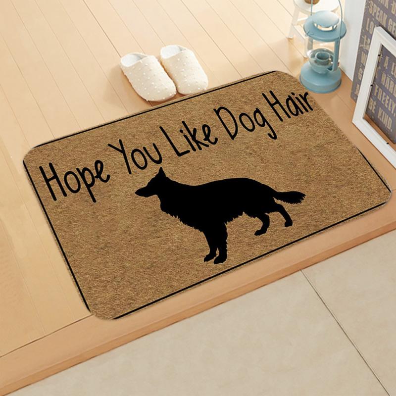 Fleece Door Mat Letter Printed Doormat Anti-slip Entrance Floor Mats for Bedroom Bathroom Carpet Rug
