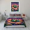 Frog Hammock Sunset Decor Soft Comfortable Duvet Cover Bedding Set Included 1*Duvet Cover & 2*Pillowcases, Gift