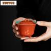125ML Handmade Palace Museum Red Gaiwan Creative Tripod Tea Tureen Household Tea Brewing Cover Bowl For Kung Fu Tea Decoration