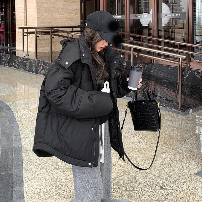 Outdoor Women's Winter Padded Jacket Coat Hooded Solid Thick Parka Waterproof Puffy Korean Fashion