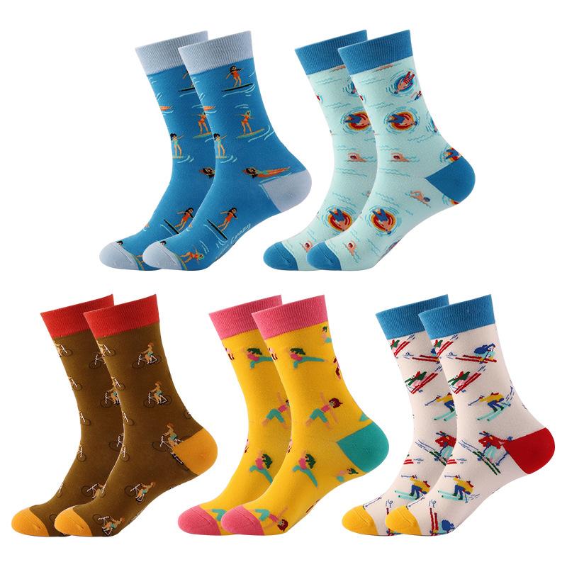 Funny Women Socks Cozy Cotton Socks Originality Seafood Animal Returnee Jellyfish Grouper Happy Male Japanese Harajuku Socks