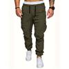 Men's Autumn and Winter Tactical Casual Workwear Multi-pocket Trousers Sports Tying Pants Elastic Waist Trousers Men's Clothing