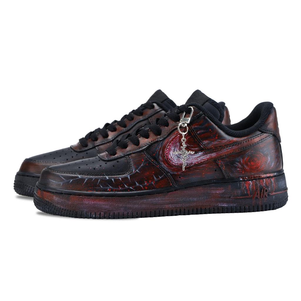 Nike Air Force 1 Night Ash Rose Amortyzacja Oddychające Niskie Buty do Skateboardu Unisex Czarne Czerwone CW2288-001(Zespół626-)
