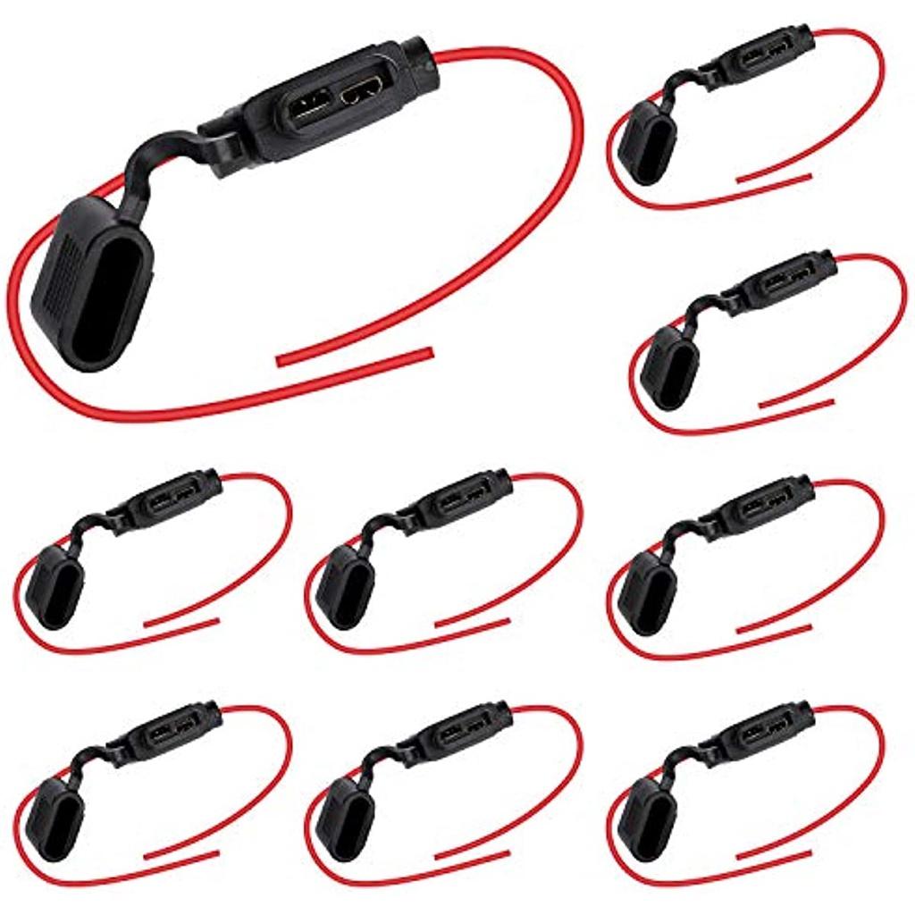 9-teiliger Auto-Sicherungshalter, wasserdichter Flachsicherungshalter, Inline-Flachsicherungshalter mit geformtem Gehäuse, M-Größe