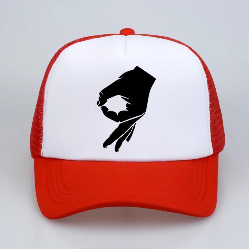 Okay Hand Sign Baseball Cap Fashion Unisex Women Harajuku Print Caps Casual Adjustable Snapback Hats Summer Mesh Trucker Hat