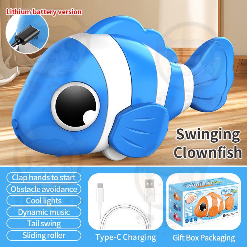 Electric Clownfish Voice-Controlled Baby Crawling Aid with Obstacle Avoidance синий