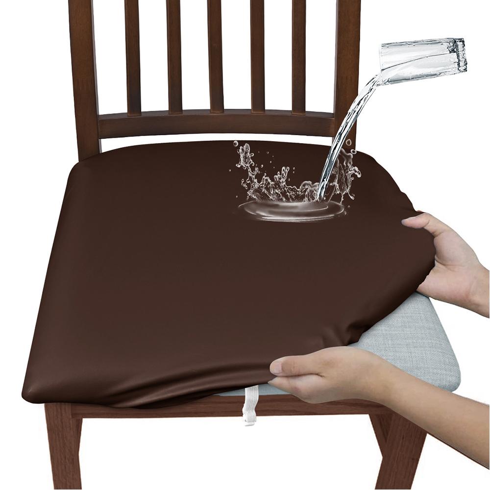 PU Leder Quadratische Stuhlkissenbezug Wasserdicht Küche Esszimmer Sitz Überzüge Abnehmbar Esszimmer Sitzkissen Stuhlhussen