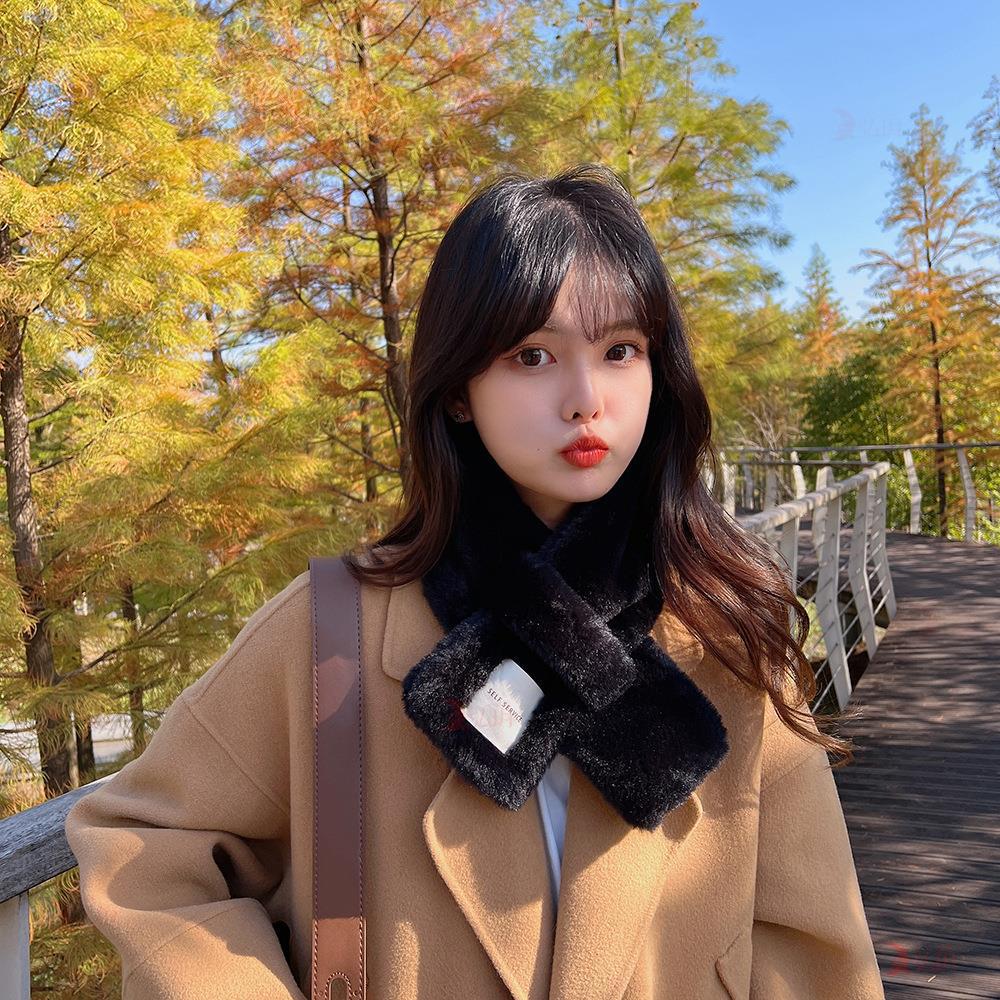 

Зимний женский шарф Шарф Женский осенне-зимний плюшевый воротник и защита шеи one size