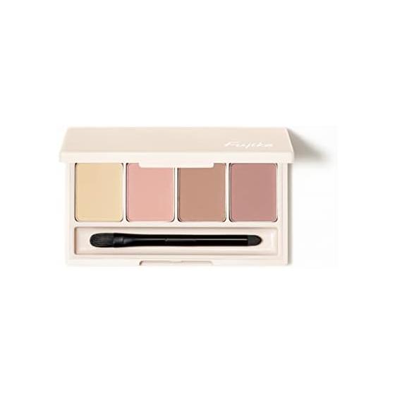[Fujiko Official] Fujiko Addition Palette Eye Shadow Eye Palette Eyebrow Brow Glitter Matte High & Low Palette Brush Set Makeup (02 Deeply Carved