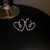 Exquisite Herzform Ohrstecker für Damen Glänzend Zirkonia Hohl Design Großer Hochzeitsohrring Mädchen Temperament Schmuck