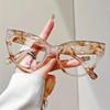 Fashion Rivet Anti-blue Light Cat Eye Reading Presbyopia Glasses Women Oversized FULL Frame Trendy Far Sight Eyeglasses