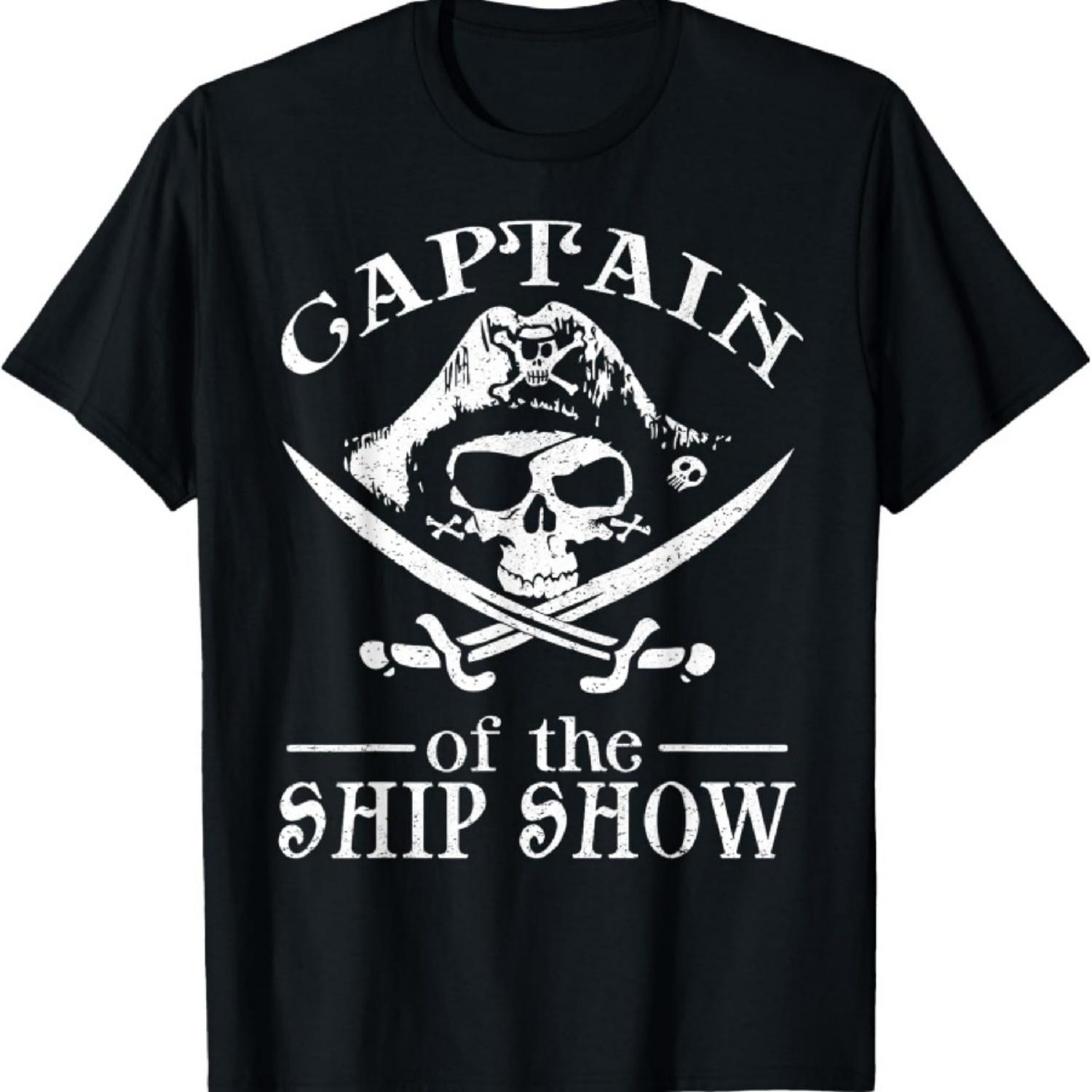 

Funny Pirate design Captain Ship Show Boater Boating Captain T-Shirt XXXXXL чорний