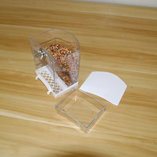 Bird Feeder Large Capacity Automatic Bird Food Feeder Transparent Parrot Hanging Food Container for Cage
