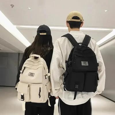 Shoulder Bag Men's and Women's Universal Nylon Large Capacity Casual Schoolbag Plug Buckle Computer Backpack Daily Commuting