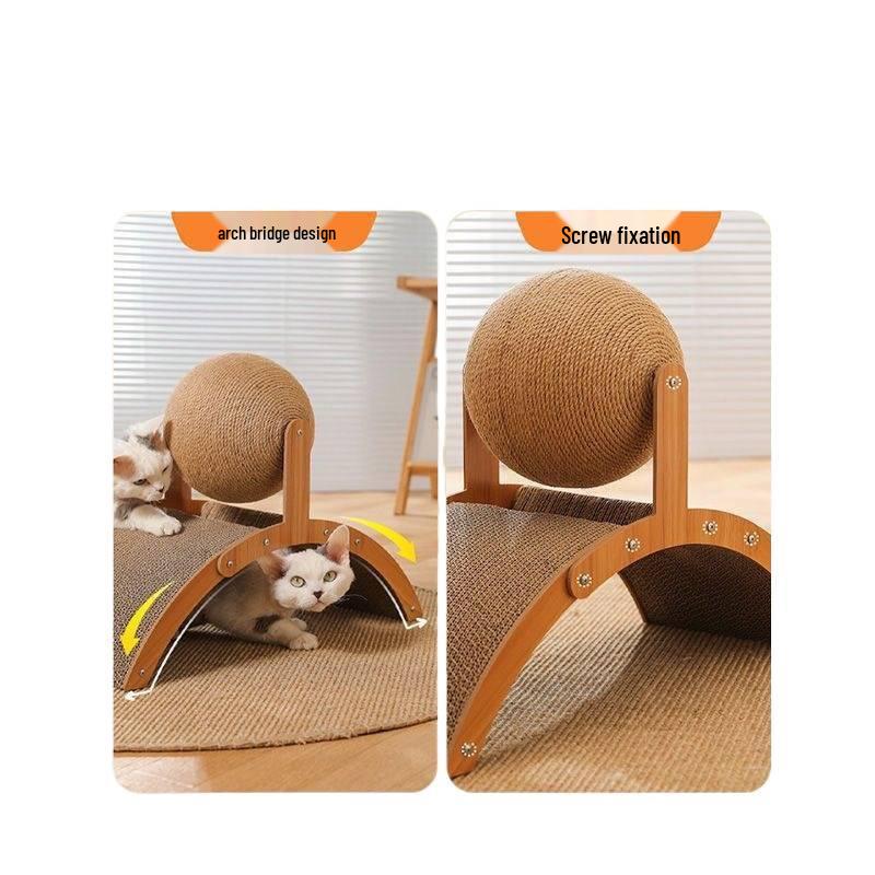 Extra Stor Slitstark Klösstolpe för Katter med Pariserhjulboll för Självunderhållning