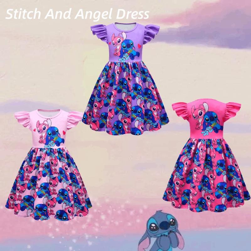 New Arrival Girls' Star Baby Stidi Dress A-line Dress With Flying Sleeves