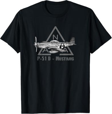 North American P51 Mustang Fighter TShirt 100 Cotton ONeck Short Sleeve Summer Casual Mens Tshirt Streetwear