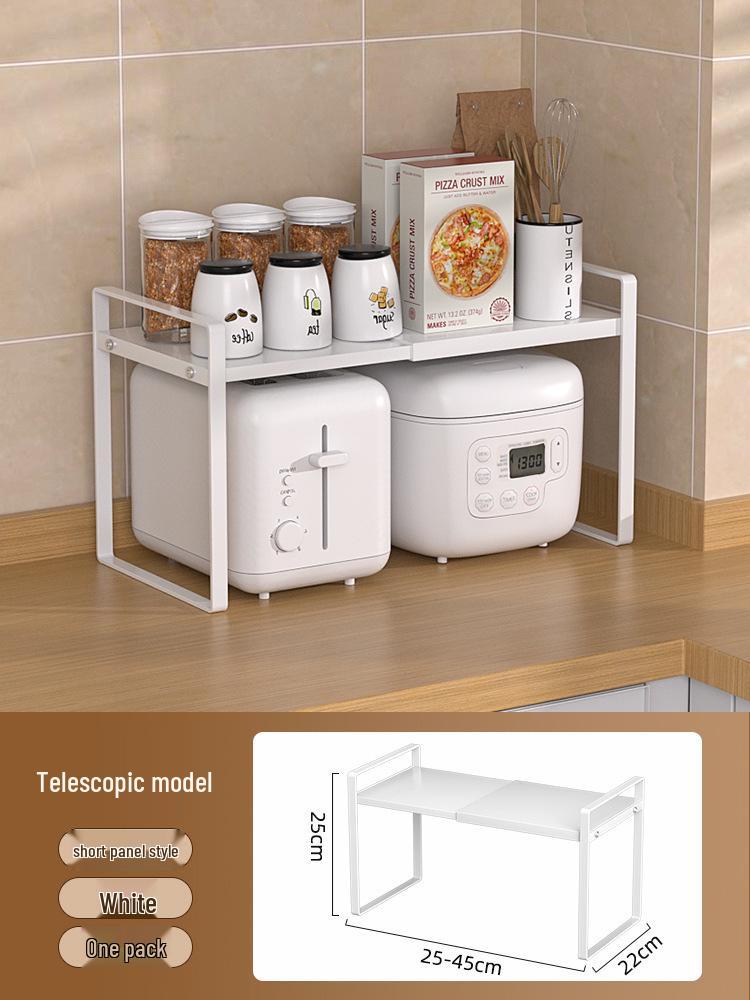 Retractable Kitchen Countertop Spice & Dish Storage Rack