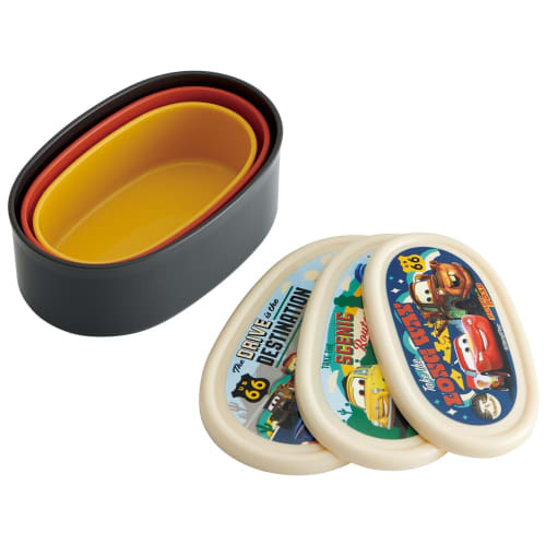 Skater Lunch Box Seal Container Storage Container Made in Japan (Large 400ml Medium 280ml Small 180ml) Set of 3 Ag+ Antibacterial Disney Cars 24 Boys