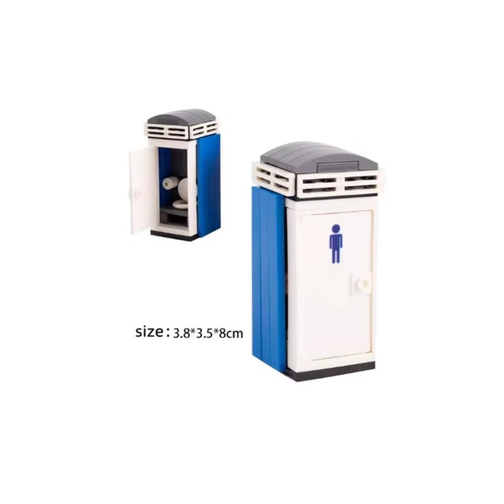 City Street Series Building Blocks Accessories Rail Transit Train Signal Light Railings Brick Toilet Flower Bed Phone Box Toy